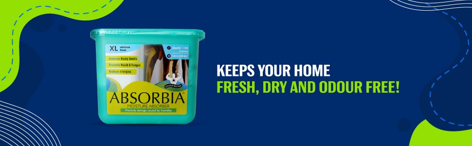 Absorbia Moisture Absorber XL with Activated Charcoal | Pack of 4 (450 g X 4 boxes) | 1L Absorbs|Dehumidifier for Rooms &amp; Wardrobes|Fights Against Moisture, Mould, Fungus