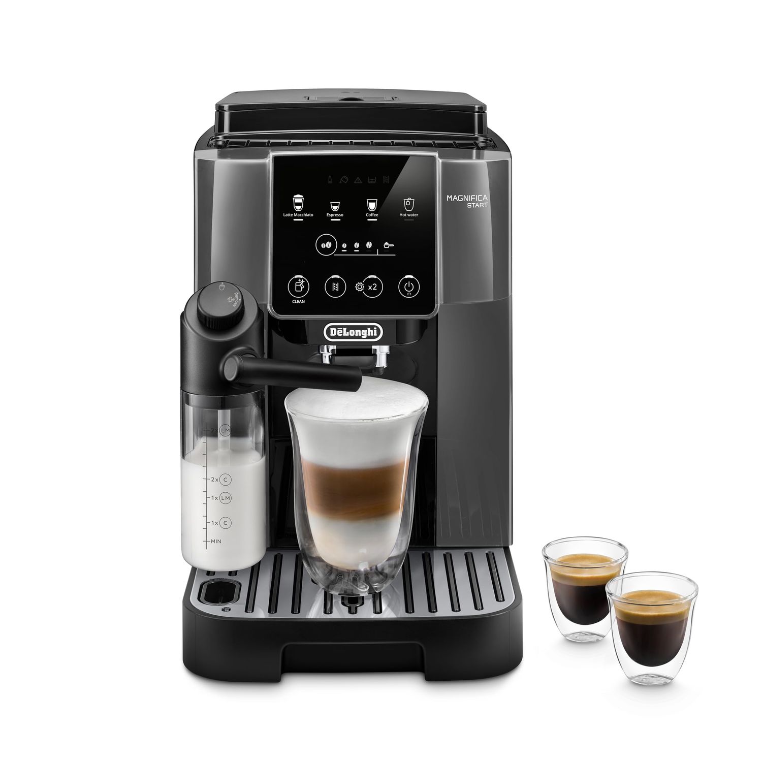 De'Longhi Magnifica Start - Automatic Bean to Cup Coffee Machine, LatteCrema Hot Milk System, 4 One-Touch Recipes, Espresso, Latte Macchiato &amp; Hot Water, Automatic Cleaning, Black (ECAM220.61.GB)