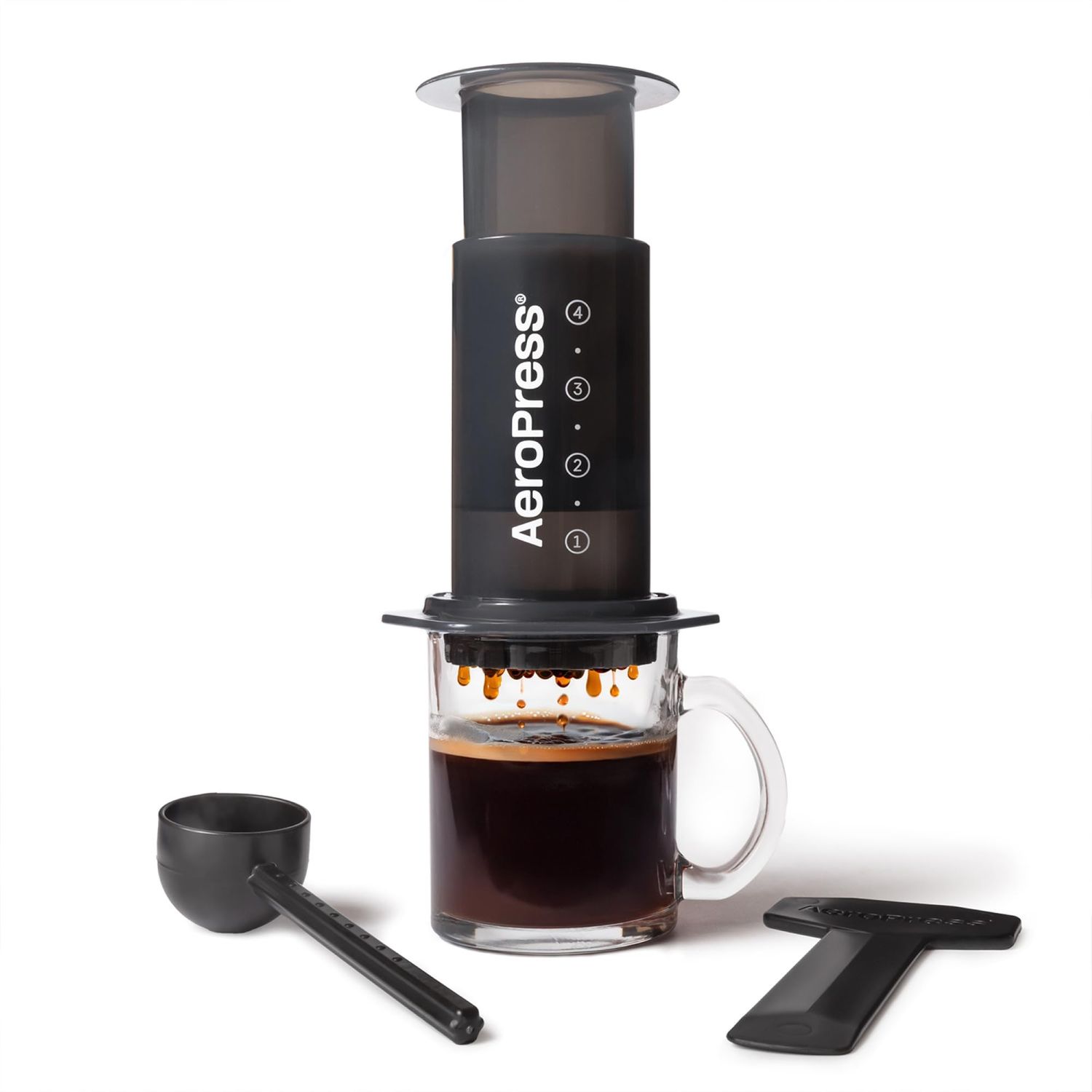 AeroPress Original Coffee and Espresso-style Maker, Barista Level Portable Coffee Maker with Chamber, Plunger, &amp; Filters, Quick Coffee and Espresso Maker