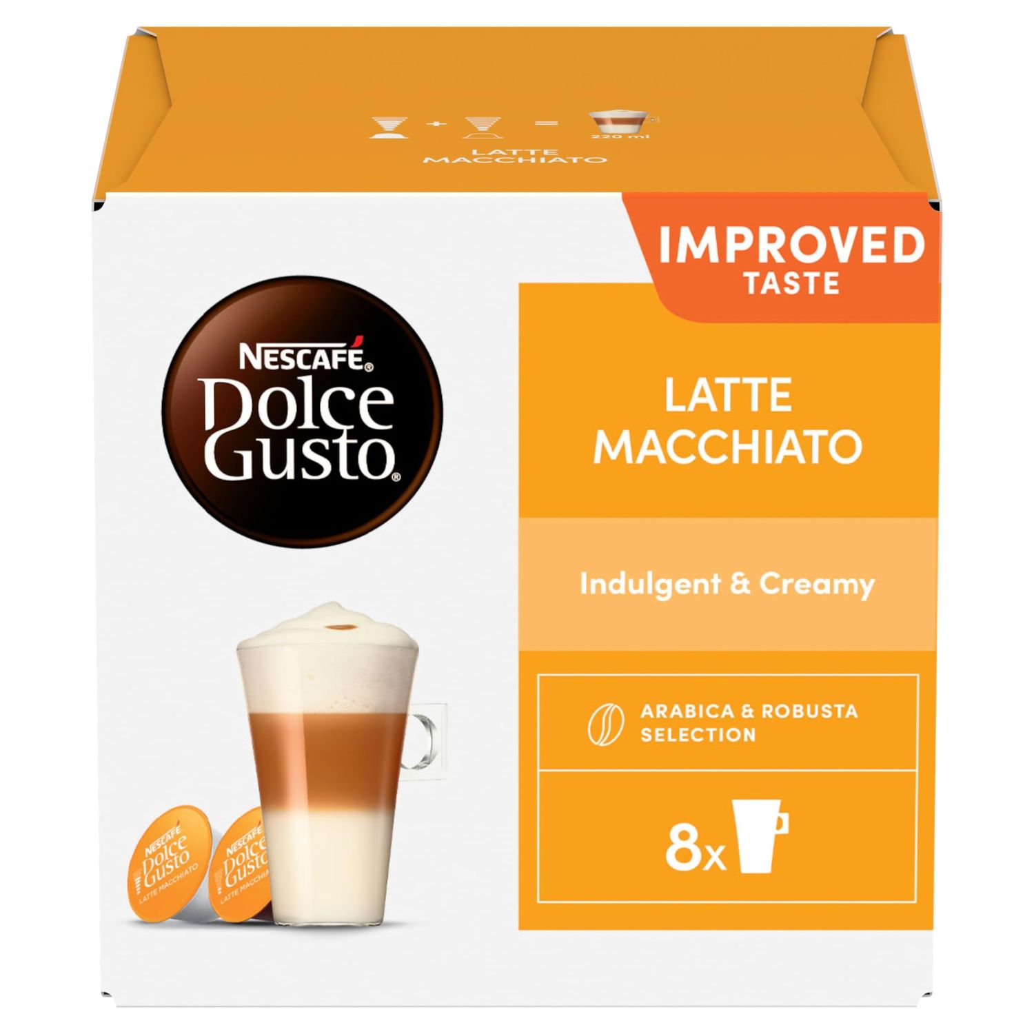 NESCAFÉ DOLCE GUSTO Latte Macchiato Coffee Pods Pack of 3 (Total 24 Servings)