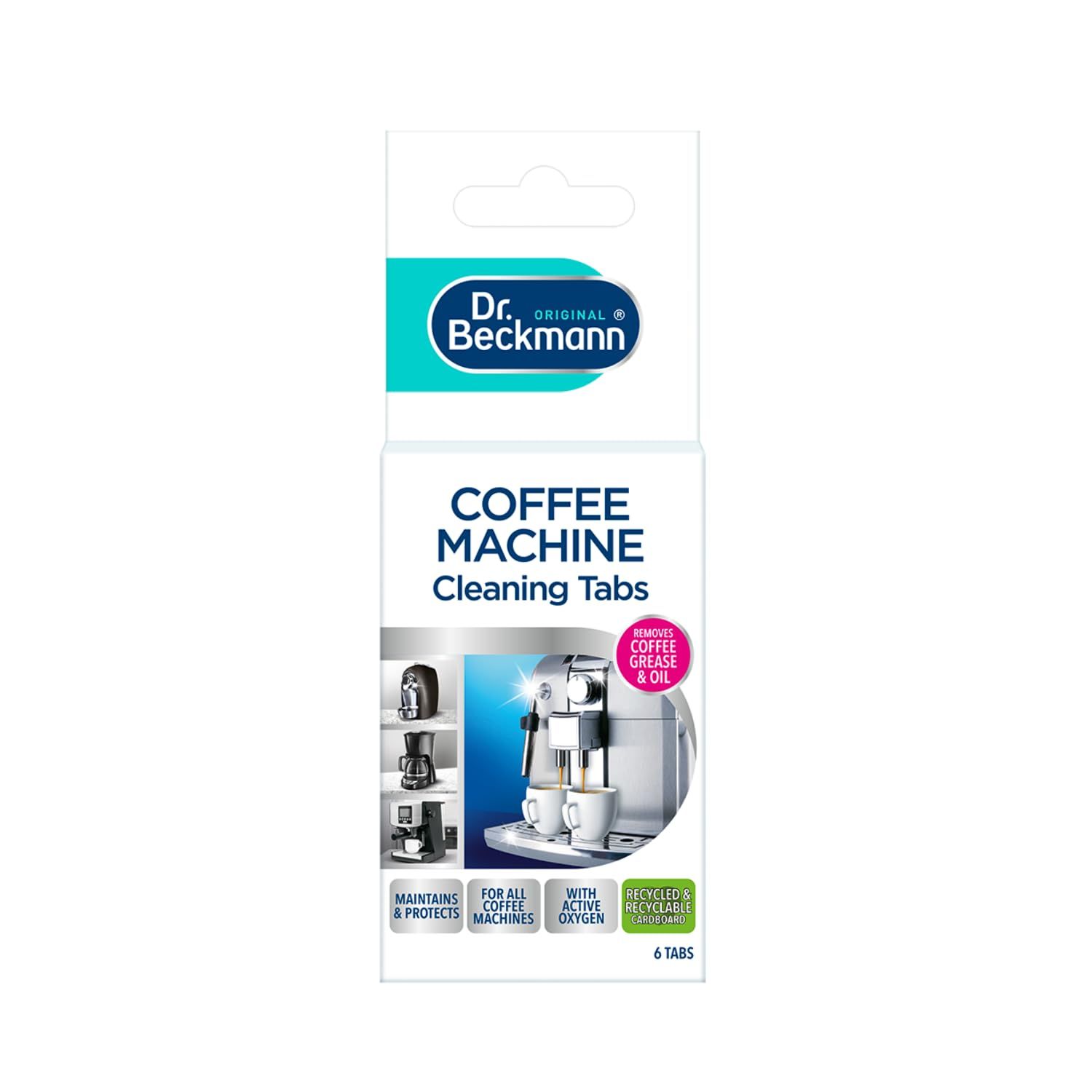 Dr. Beckmann Coffee Machine Cleaning Tabs | Removes coffee grease &amp; oil | 6 tabs