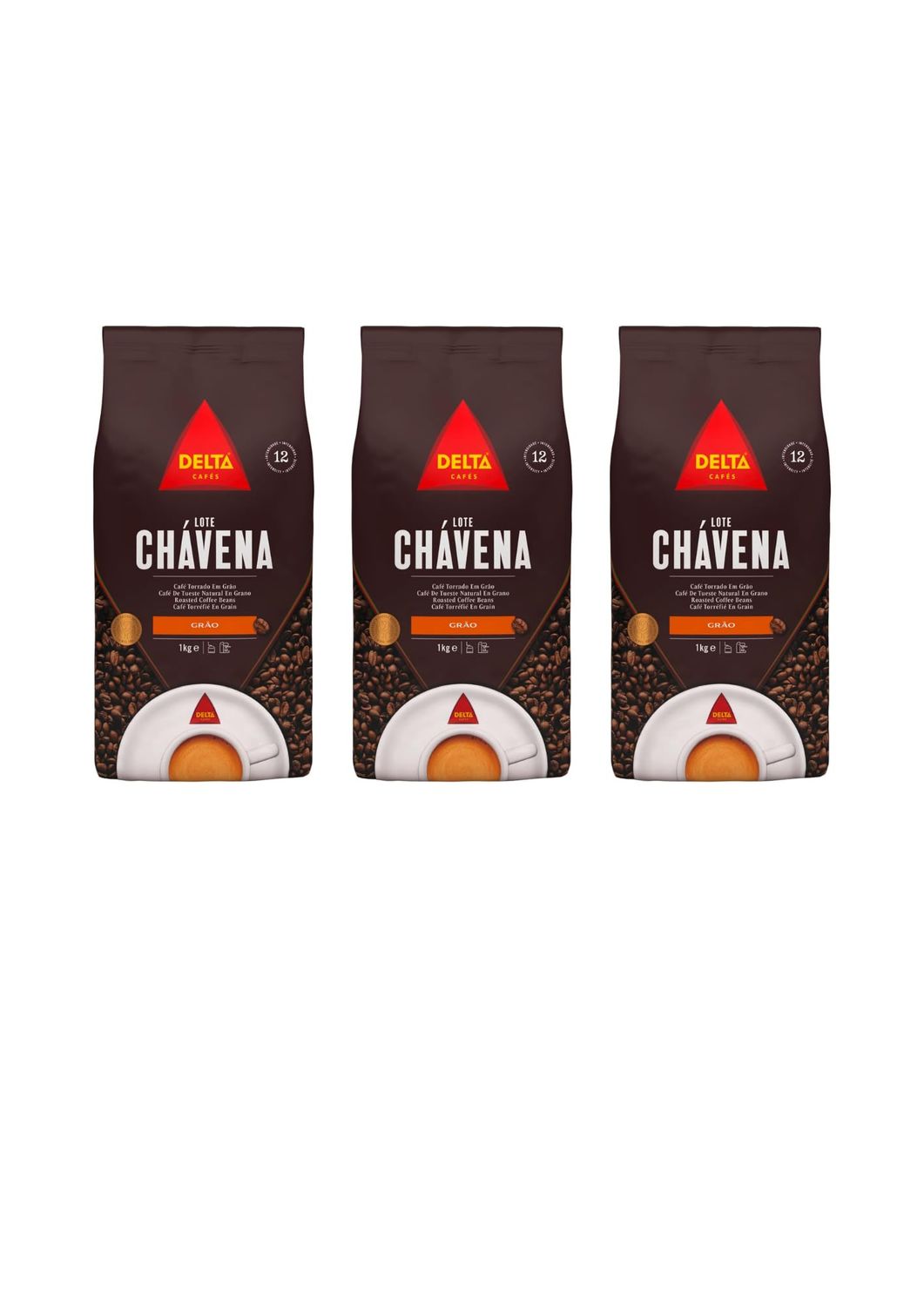 Delta Lote Chavena, Coffee Whole Beans - Balanced Blend Roasted Coffee Beans (Pack of 3 (3kg)