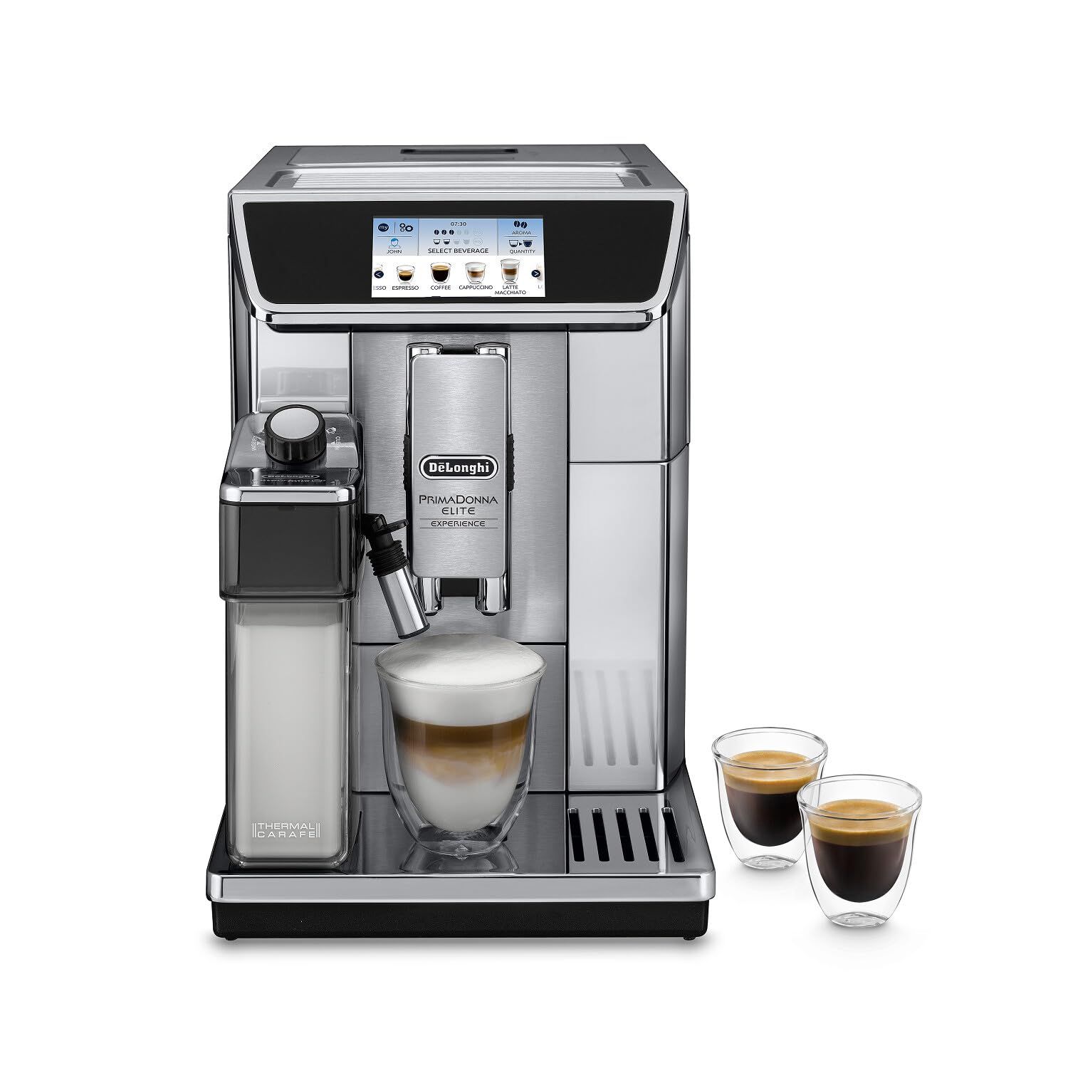 De'Longhi Primadonna Elite Experience ECAM650.85.MS Automatic Bean to Cup Coffee Machine, Stainless Steel, 1450 W, 1 Liter, Silver [Energy Class A]
