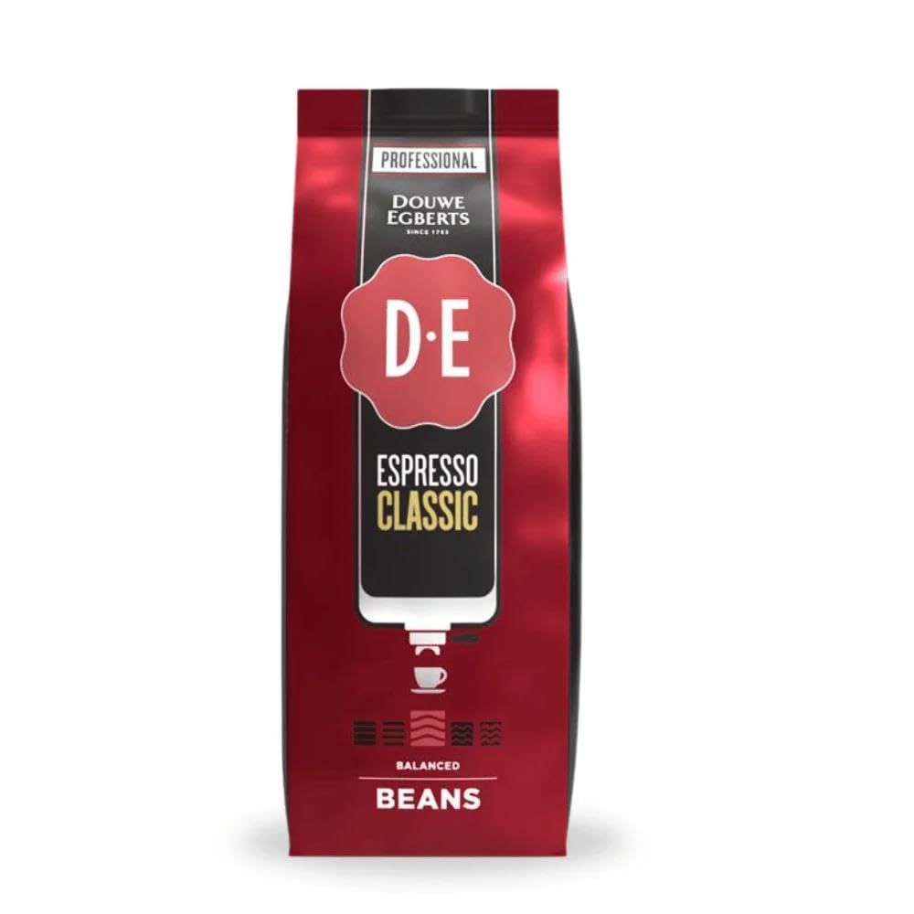 Douwe Egberts Espresso Classic Whole Coffee Beans 1 kg – Full Bodied Arabica &amp; Robusta Blend with Cocoa &amp; Dark Caramel Notes