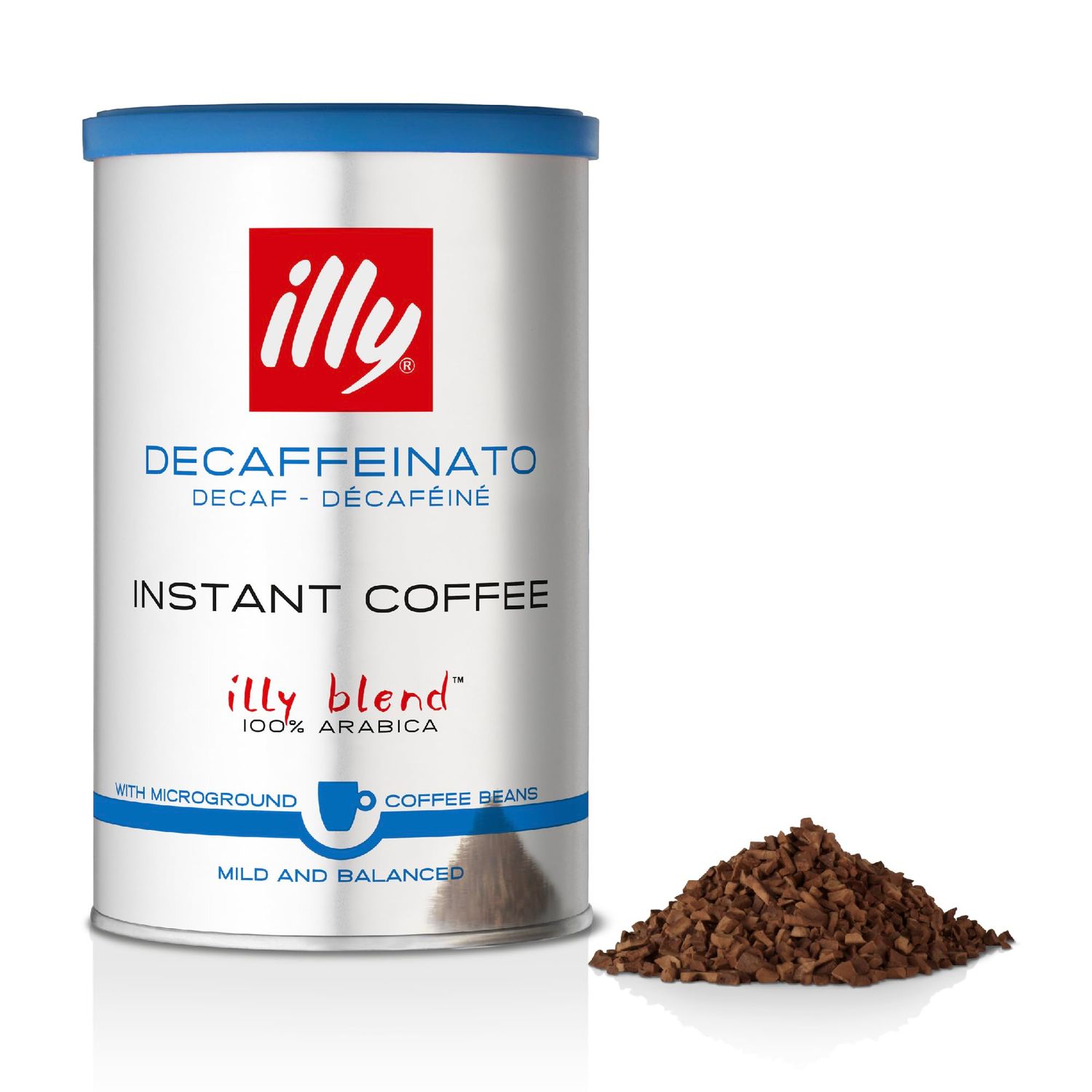 illy Coffee, Decaffeinated Instant Coffee, Medium Roast, 100 Percent Arabica Coffee Beans, 95g