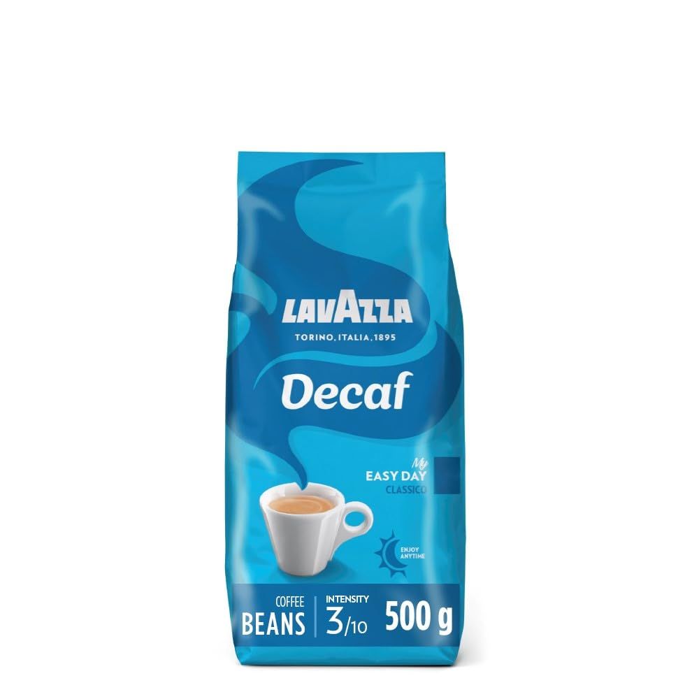 Lavazza, Caffè Decaffeinato, Coffee Beans, Aromatic Notes of Dried Fruits, Arabica and Robusta, Intensity 3/10, Medium Roasting, 500g (Packaging May Vary)