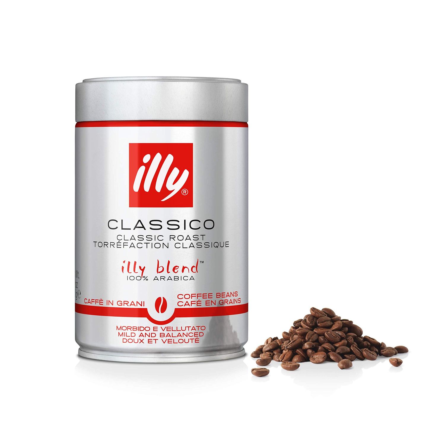 illy Classico Coffee Beans, Medium Roast, 100% Arabica, Ideal for Moka Pots, Filter, Espresso &amp; Lungo, 250g Tin