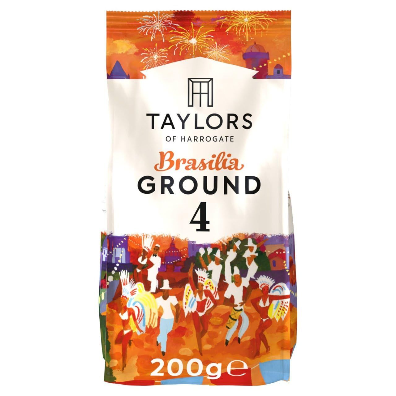 Taylors of Harrogate Brasilia Ground Coffee, Roast 4, 200 g Bag (Pack of 1)