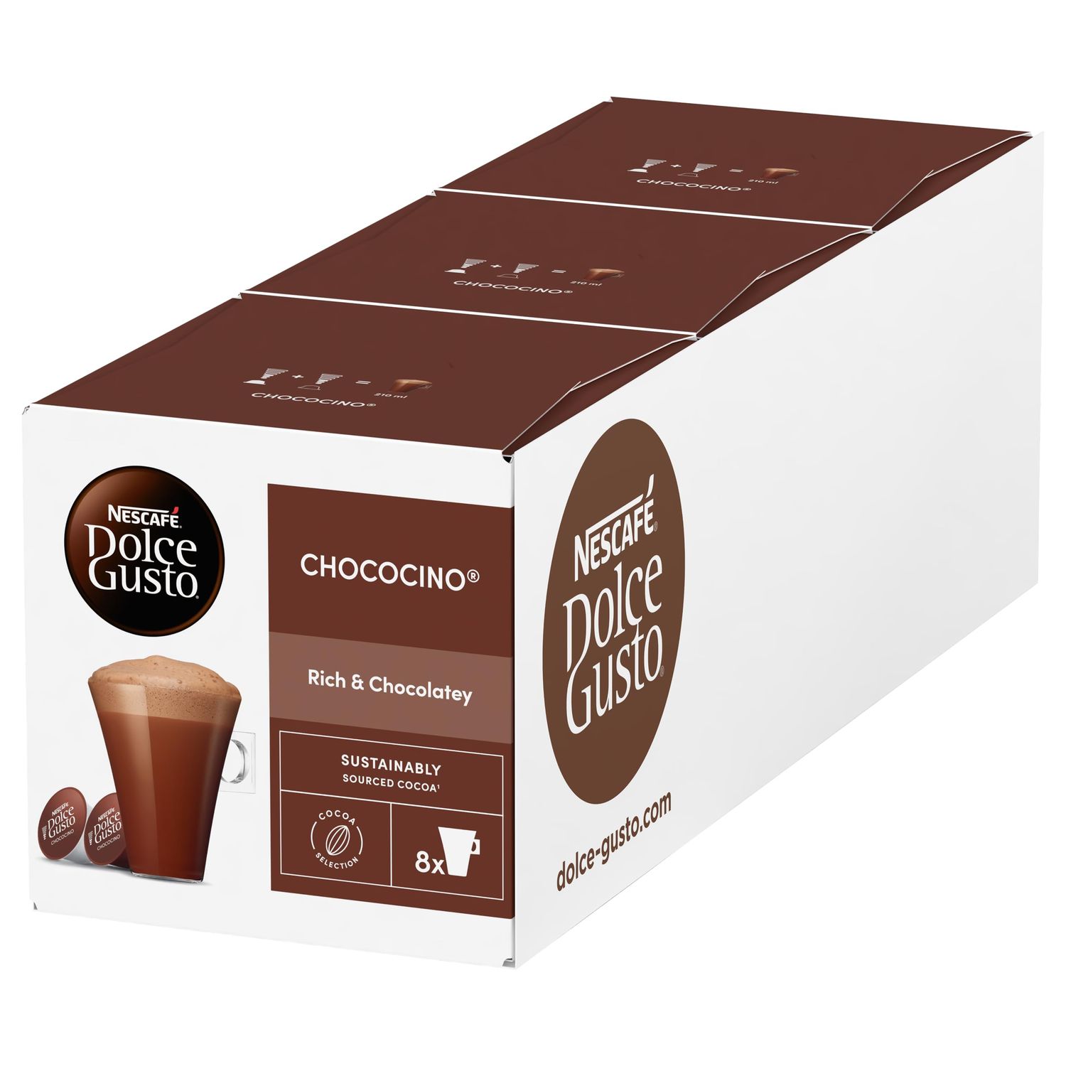 NESCAFÉ DOLCE GUSTO Chococino Hot Chocolate Pods (Total 24 Servings)