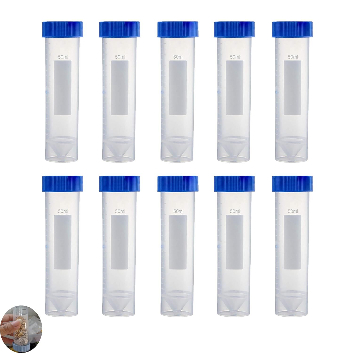 10pcs Single Dose Coffee Beans Storage Tubes with Scale Coffee Bean Dispensing Cup 50ml Espresso Beans Dispensing Bottles Vessel Capsules for Breville Espresso Machine Home Coffee Bar Barista