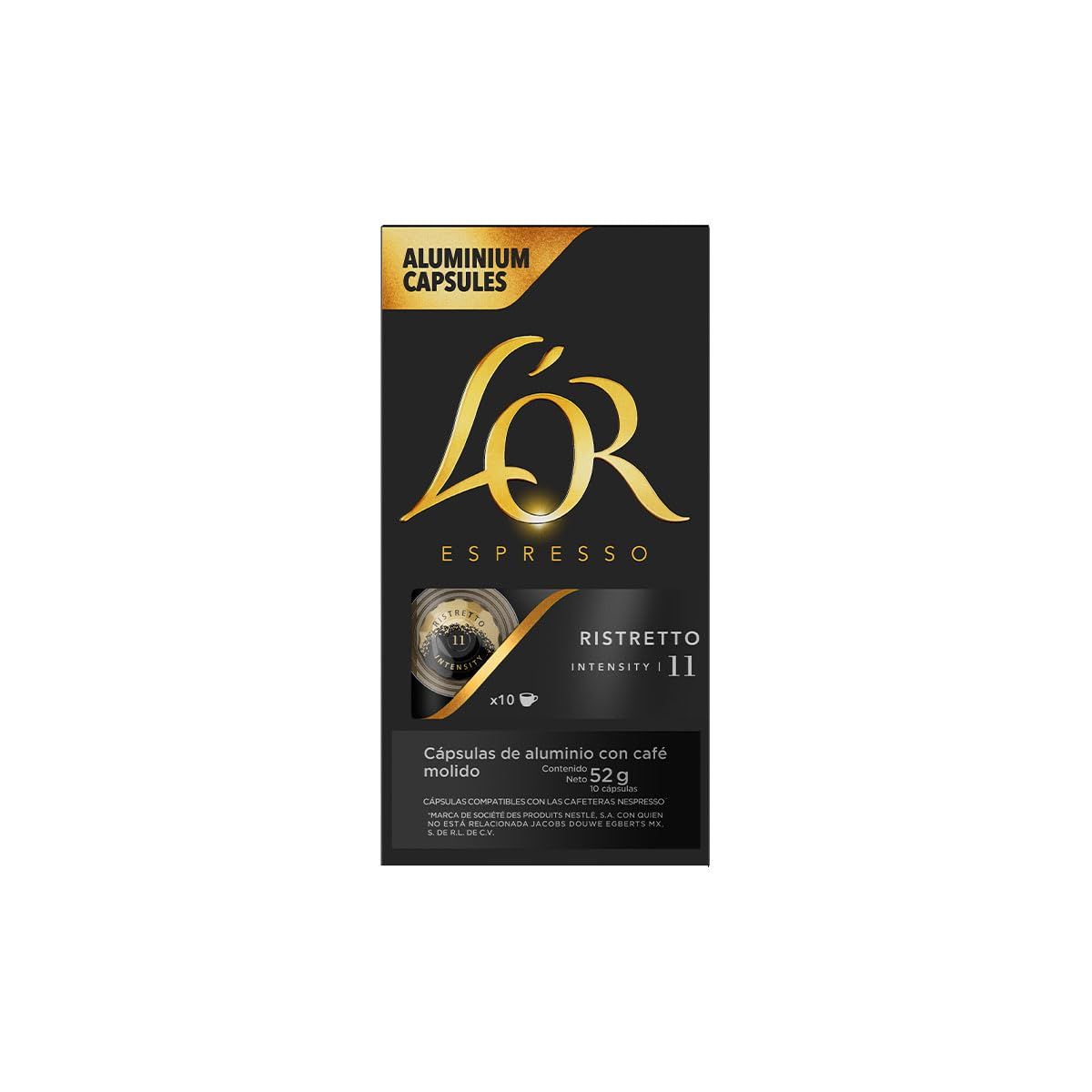 L'OR Espresso Ristretto Intensity 11 Nespresso Compatible Coffee Capsules, 10 each