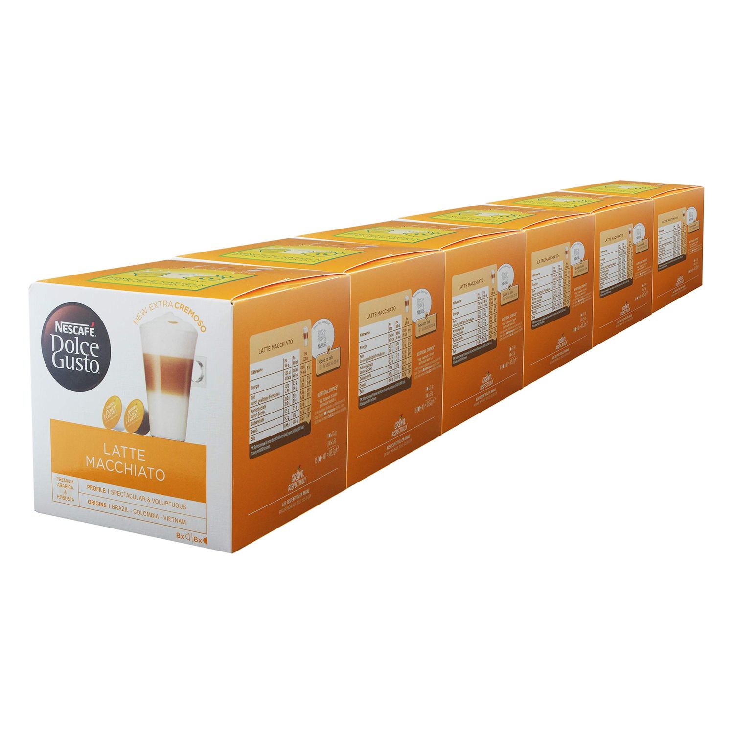 Nescafe Dolce Gusto Latte Macchiato (Pack of 6) - 96 Capsules)