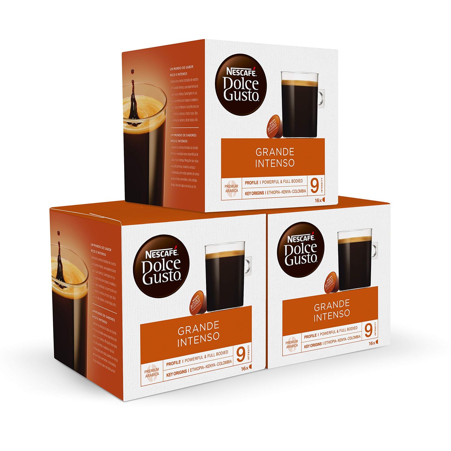 NESCAFE Dolce Gusto Americano Intenso Coffee Pods - 48 Capsules - 100% Arabica with Red Fruit Hints - Intensity 8 (3 Packs)