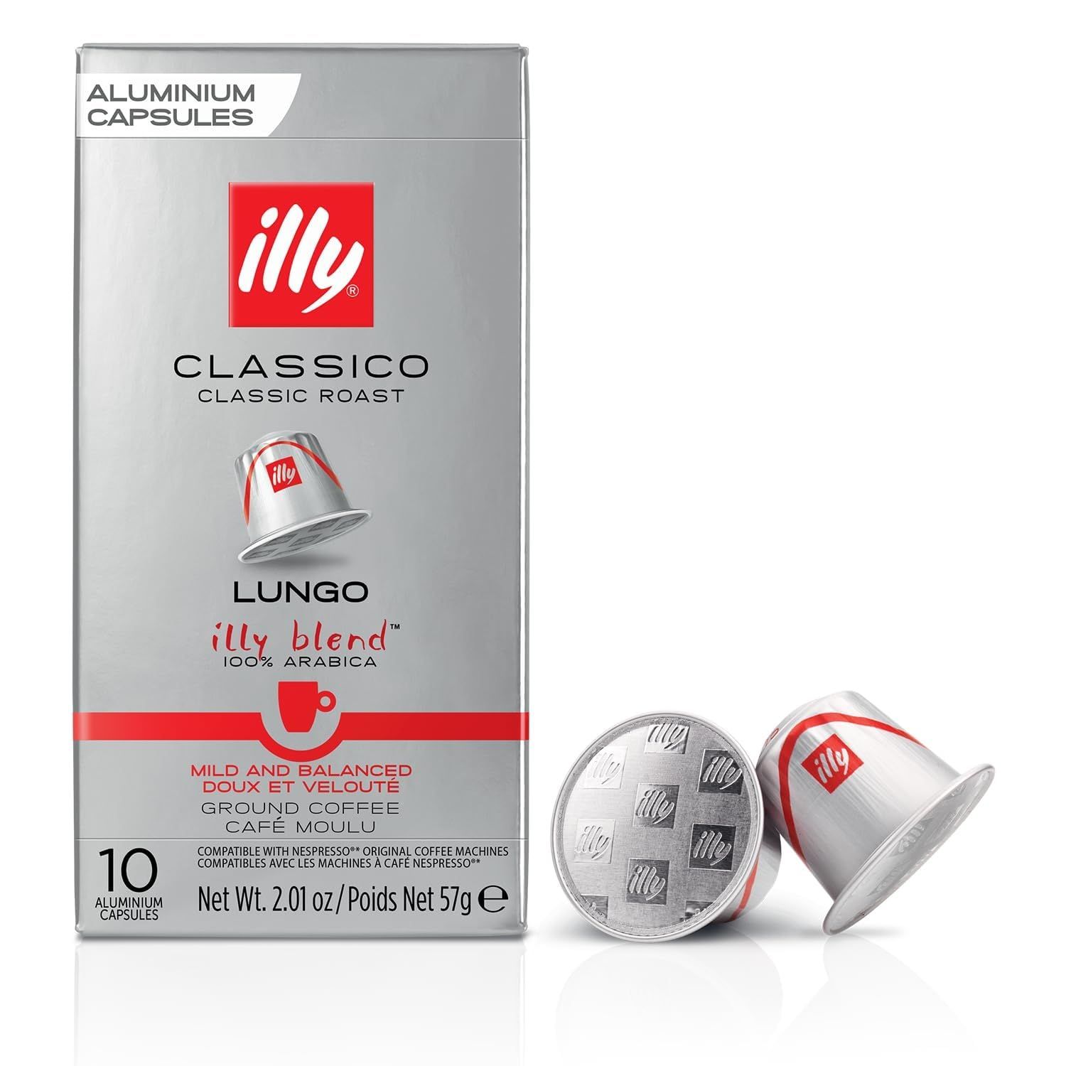 illy Coffee - Lungo Classico Coffee Pods - Medium Roast - 100% Arabica Coffee - Ideal for your Espresso Lungo - Nespresso Compatible illy Coffee Capsules - Pack of 10