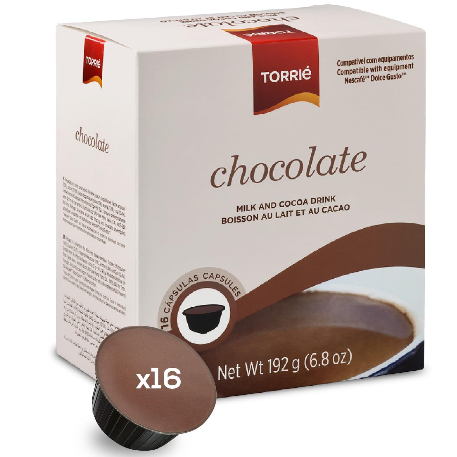 Torrié Hot Chocolate Pods Compatible with Dolce Gusto | Perfect for Iced Café Mocha, Chocolate Macchiato, Mocha Latte (16 pods)