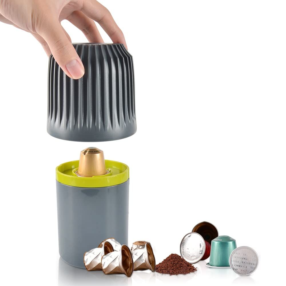 CAFEMASY Coffee Capsule Recycling Knock Box Aluminium Coffee Capsule Recycler Box Tool for Separate Coffee Grounds and Nespresso Aluminium Capsule