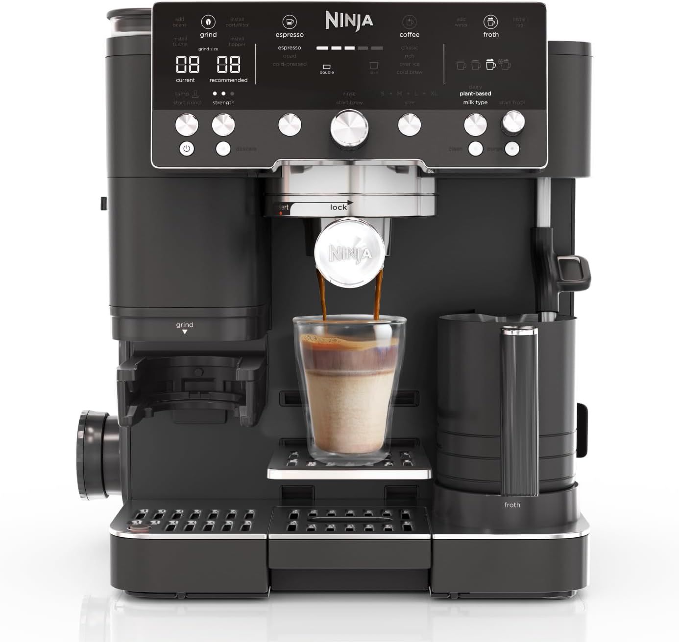 Ninja Luxe Premier 3-in-1 Coffee Machine, Latte, Cappuccino, Cold Brew &amp; Espresso Maker With Built …