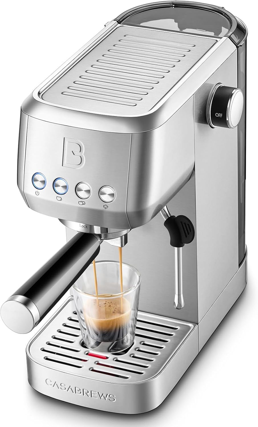 CASABREWS 3700 Essential Espresso Machine 20 Bar, Stainless Steel Cappuccino &amp; Latte Machine with S…