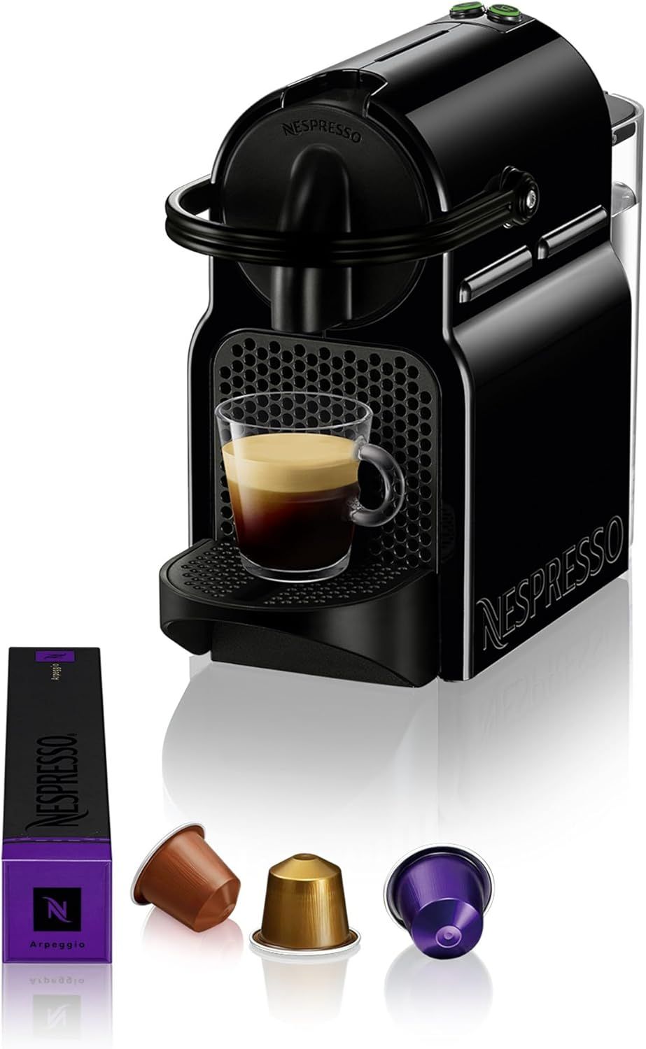 Nespresso DeLonghi EN 80.B - Inissia Capsule Coffee Pod Machine - Auto Brew Stop, fast Heat-up, aut…
