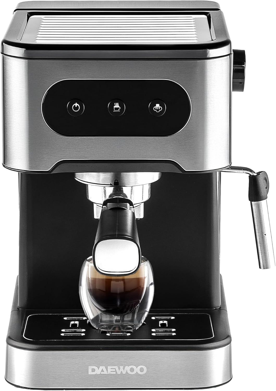 Daewoo 20bar Espresso Coffee Maker With Steam Wand, Barista Quality Coffee, For Ground Coffee