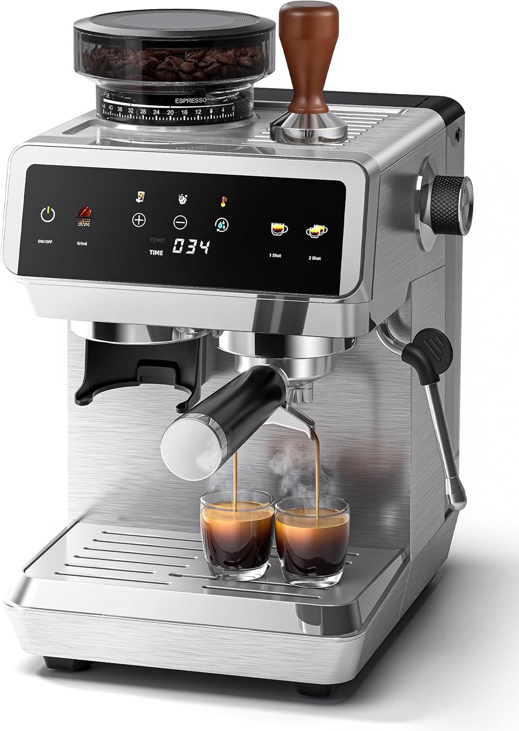 AMZCHEF 20-Bar-Bean-to-Cup-Coffee-Machines with Grinder | Automatic Coffee Machine for Home, 44 Gri…