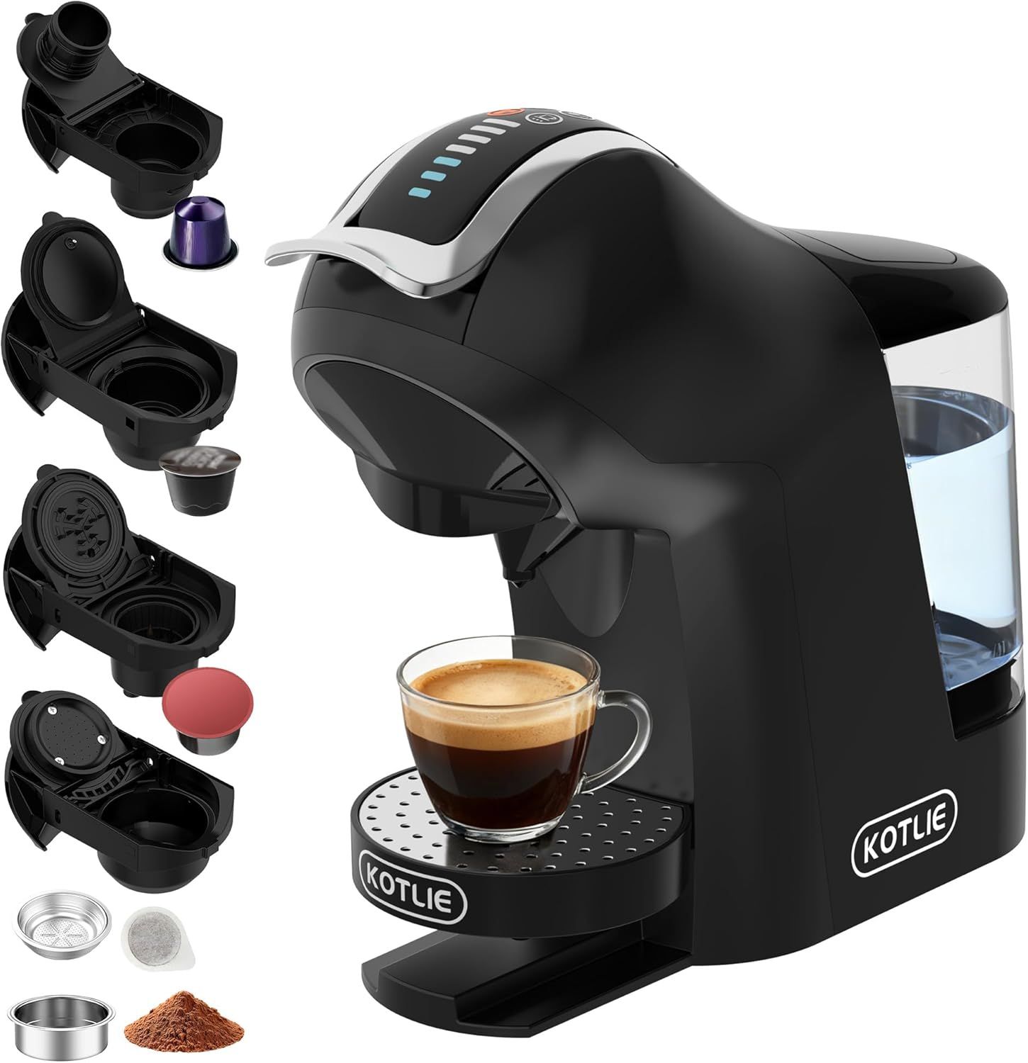 Upgrade 19 Bar 5in1 Espresso Capsule Coffee Machine for Nespresso/Dolce Gusto/LAVAZZA MIO/LOR Coffe…
