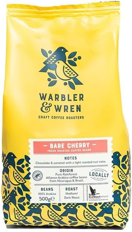 Warbler &amp; Wren Bare Cherry Coffee Beans – 100% Arabica, Rainforest Alliance Certified – Medium-Dark…