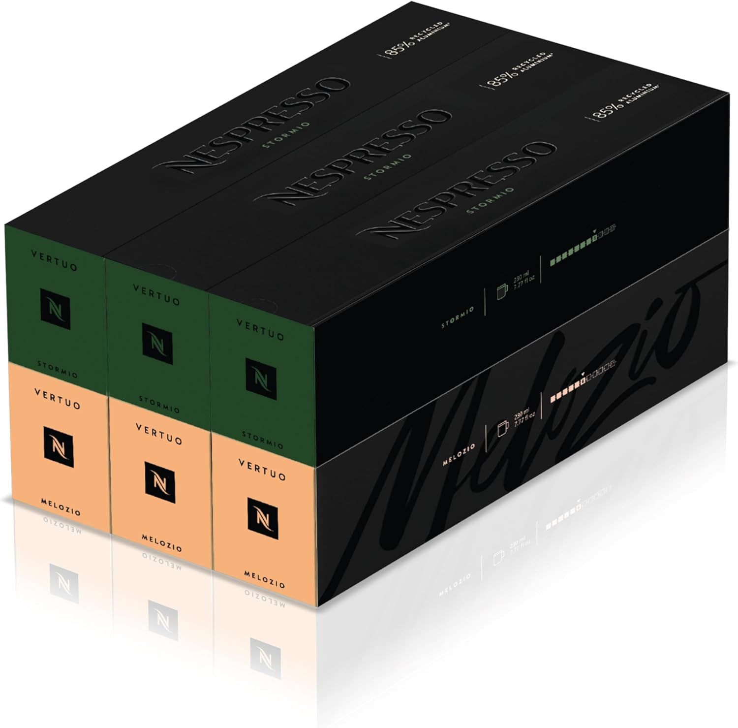 Nespresso Vertuo Coffee Pods, 60 Mixed Pack - 30 Melozio and 30 Stormio Capsules for Nespresso Mach…