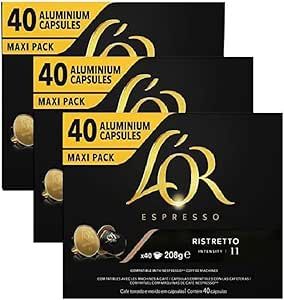L'Or Espresso Coffee Ristretto Intensity 11 - Nespresso* Compatible Aluminium Coffee Capsules - 3 P…