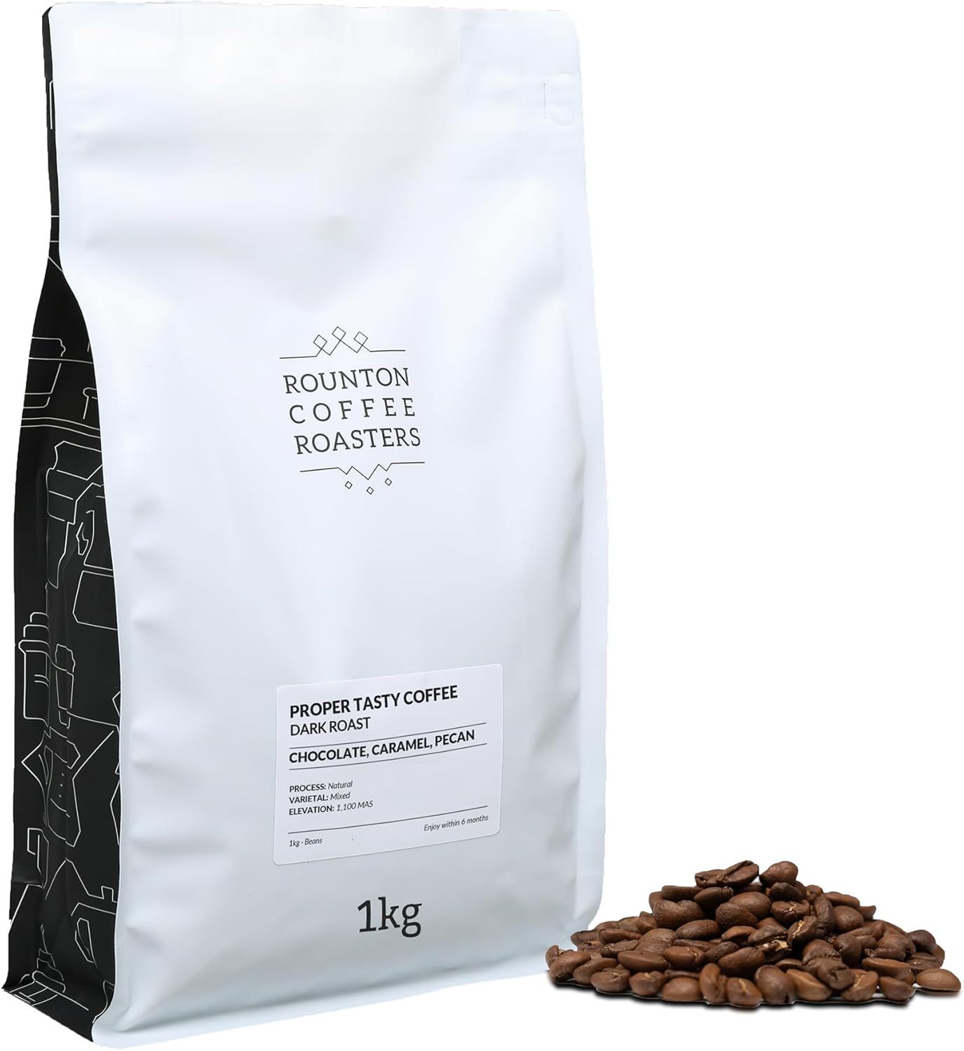 Rounton Coffee Roasters | Proper Tasty Coffee | Dark Roast 1kg | Fresh 100% Arabica Espresso Beans …