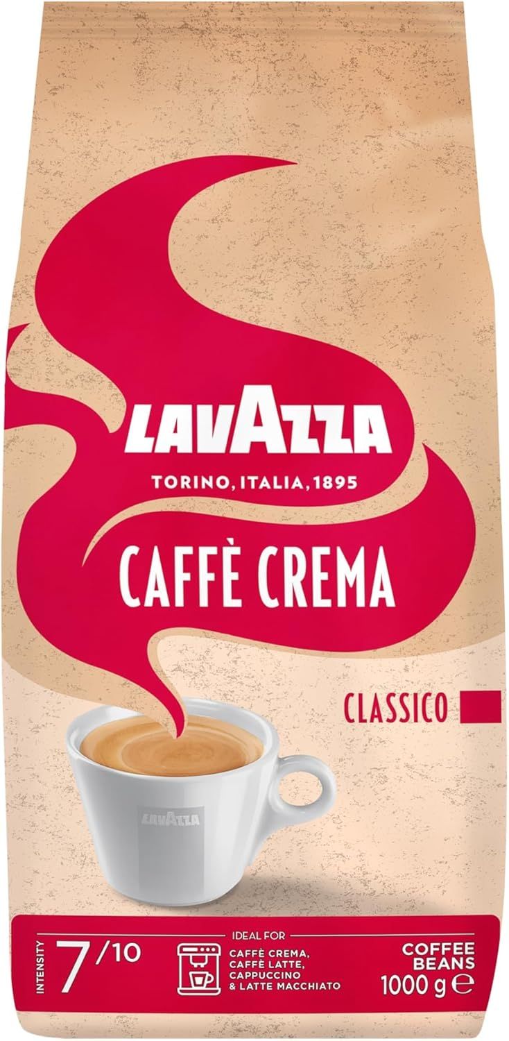 Lavazza Caffè Crema Classico, Coffee Beans, Arabica and Robusta, Cocoa and Wood Notes, Intensity 7/…