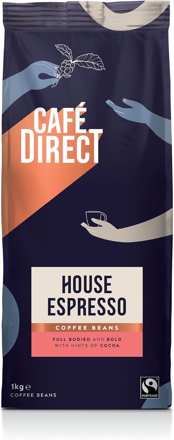 Cafédirect Familia Espresso Italian Style Coffee Beans 1kg - Dark Roasted Blend of Fairtrade Arabic…