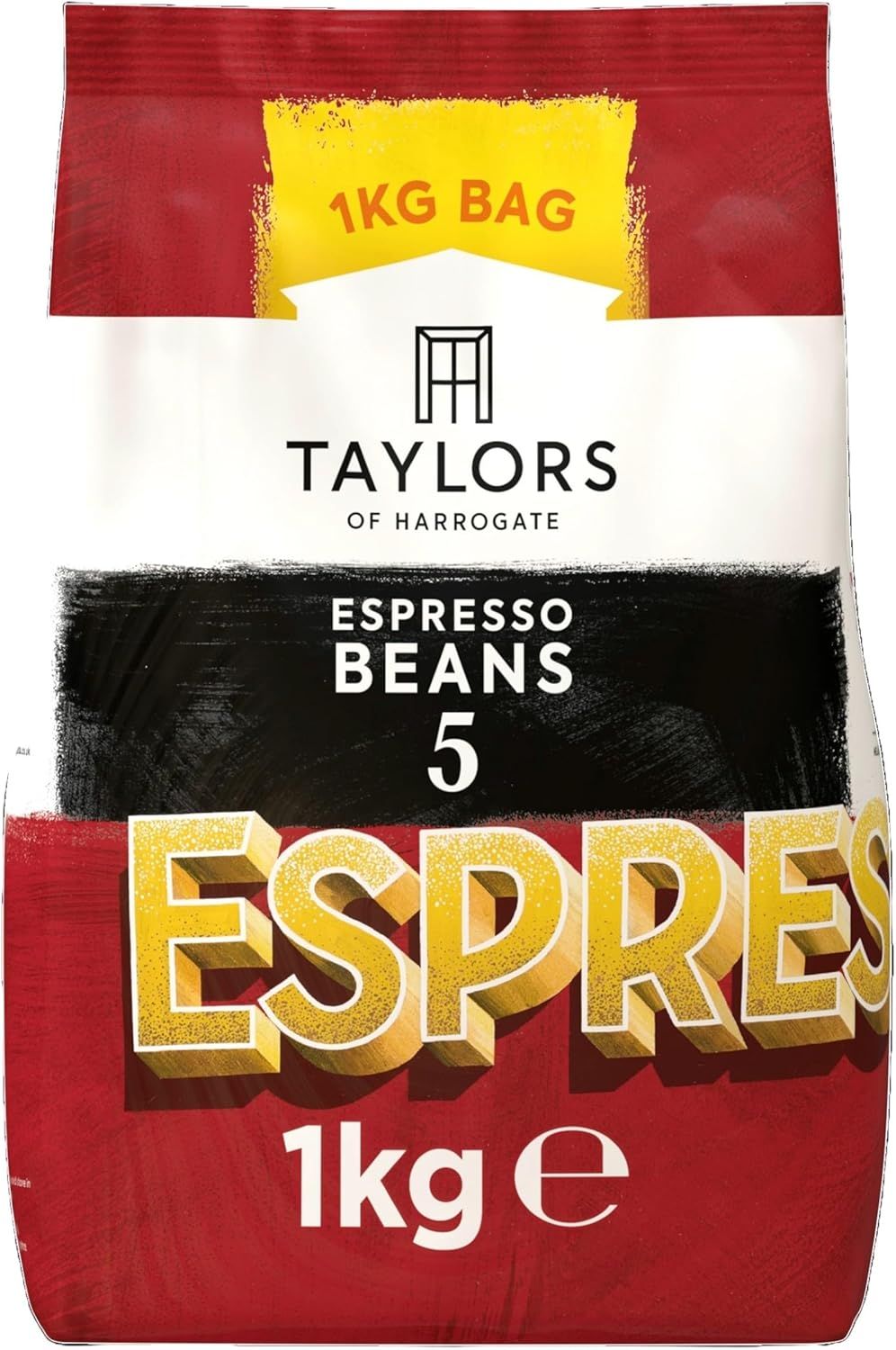 Taylors of Harrogate Espresso Coffee Beans, Roast 5, 1 kg Bag (Pack of 1)