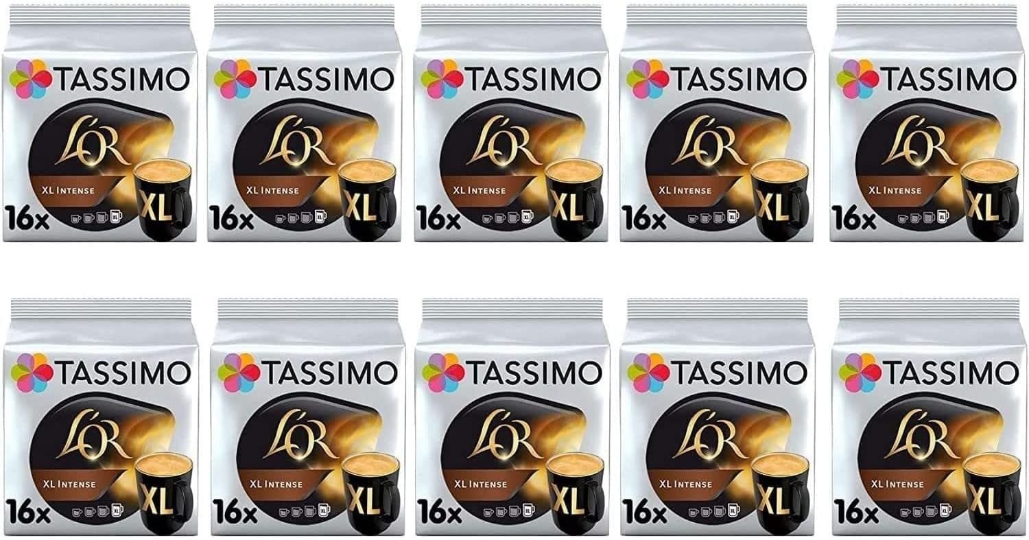 TASSIMO L'OR XL Intense Coffee Capsules Refills T-Discs Pods 10 Pack, 160 Drinks