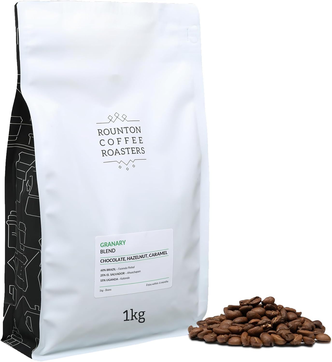 Rounton Coffee Roasters | Granary Blend Coffee Beans 1kg | Medium Roast | 100% Arabica | Freshly Ro…