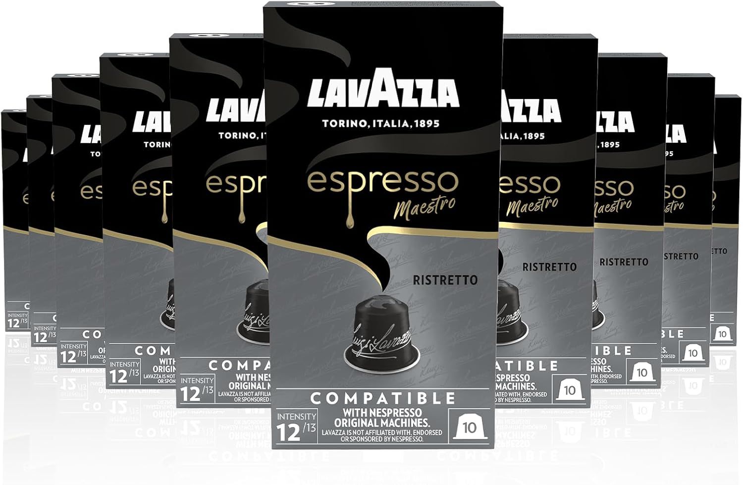 Lavazza, Espresso Maestro Ristretto, 100 Aluminium Capsules Compatible with Nespresso Original Mach…