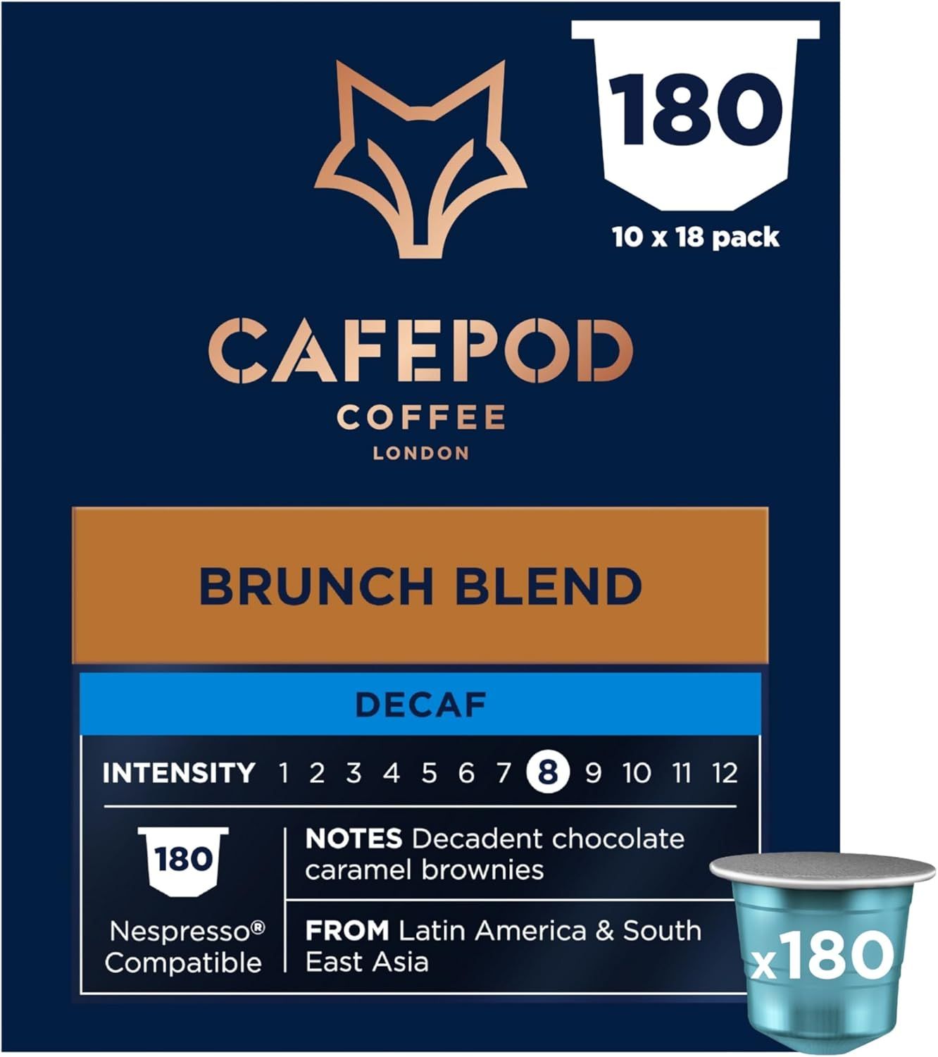 CafePod Lungo Decaf Coffee Pods - Compatible with Nespresso Coffee Machine, Intensity 9 with Chocol…