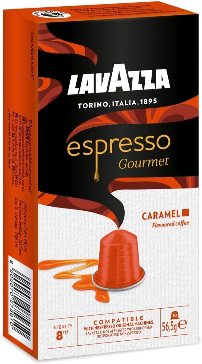 Lavazza, Espresso Gourmet Caramel, Nespresso Original Machine-Compatible Coffee Capsules, with The …