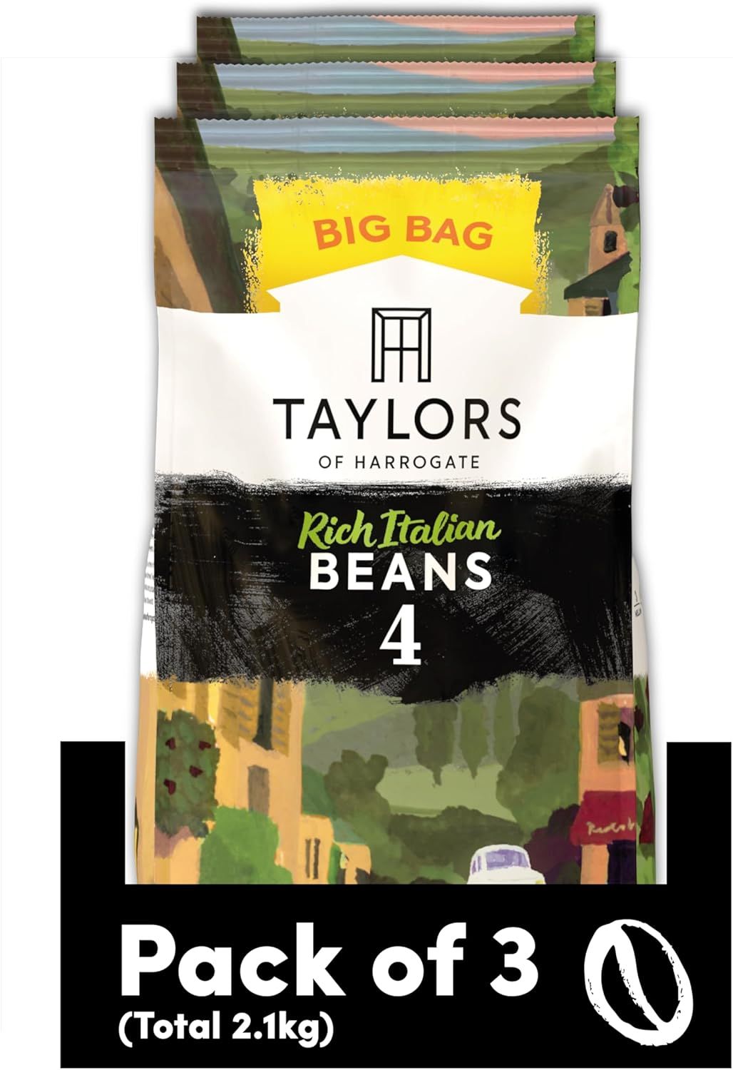 Taylors of Harrogate Rich Italian Coffee Beans, 700 g (Pack of 3 - Total 2.1kg)