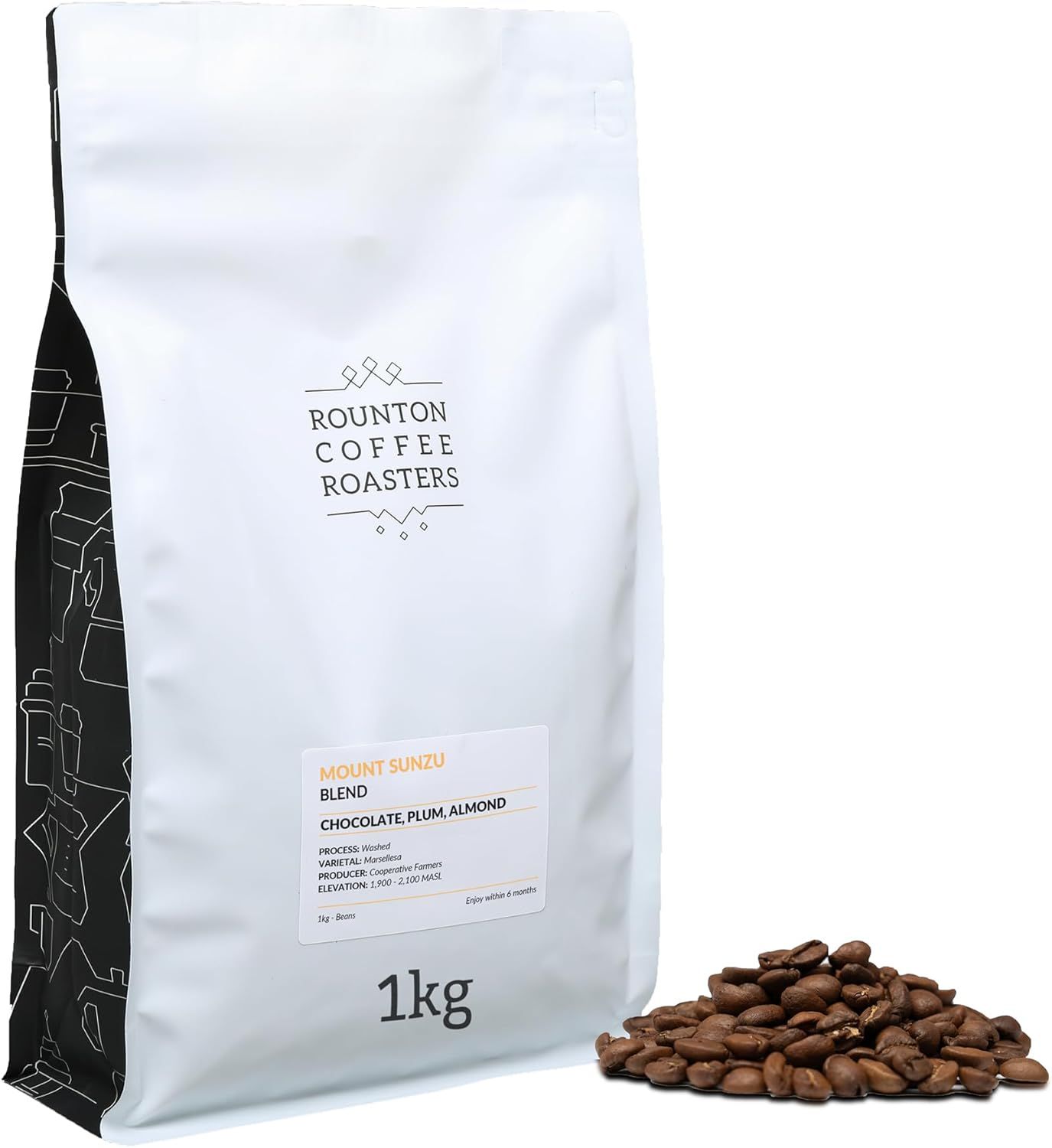 Rounton Coffee Roasters | Mount Sunzu Coffee Beans 1kg | African Medium Roast | Smooth Espresso &amp; F…