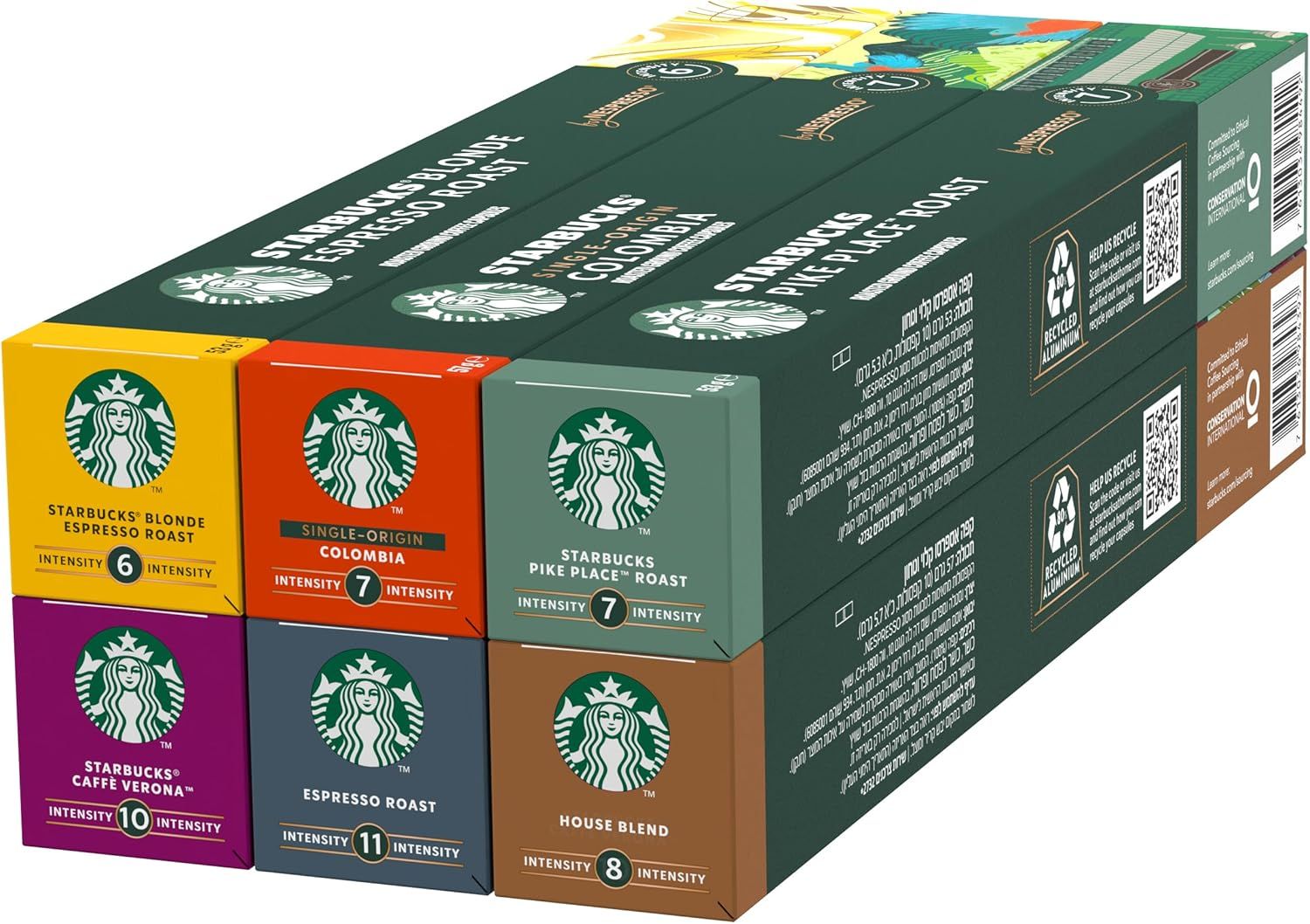 STARBUCKS Discovery Variety Pack by Nespresso, All Roast Types Coffee Capsules 6 x 10 (60 Capsules)…