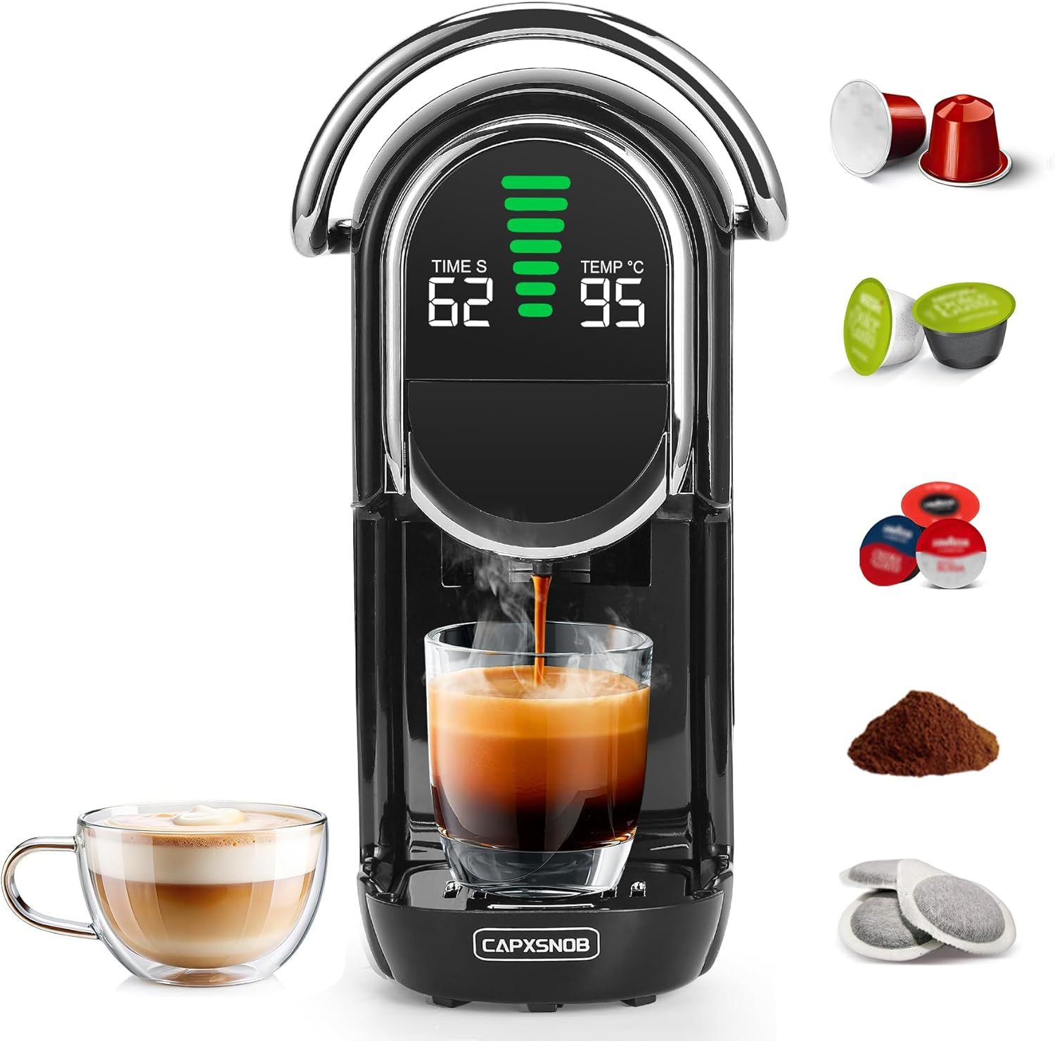 Magician1 Mini Multi-Capsule Coffee Machine 5-in-1 for Nespresso, Dolce Gusto, Starbucks, ESE 44mm …