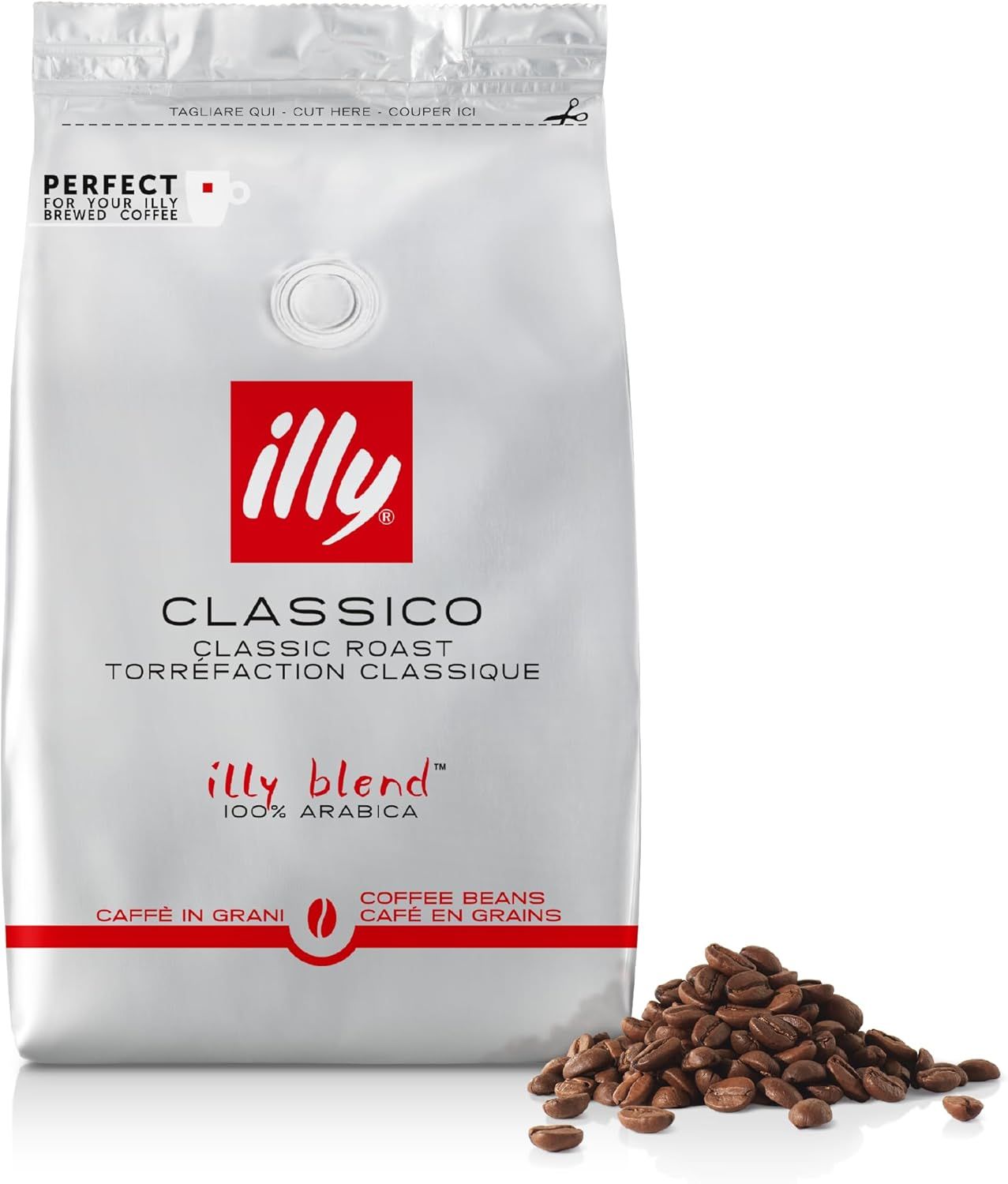 illy Classico Coffee Beans, 100% Arabica Blend, Medium Roast, Intensity 5/9, Smooth &amp; Balanced with…