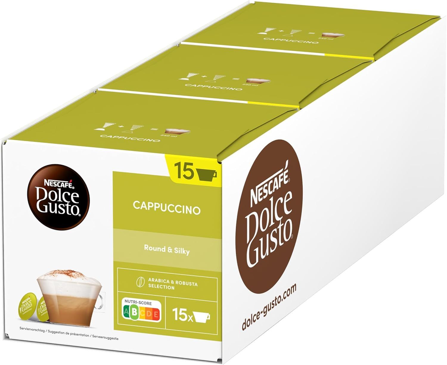 NESCAFÉ DOLCE GUSTO Cappuccino Coffee Pods (Total 45 Servings)