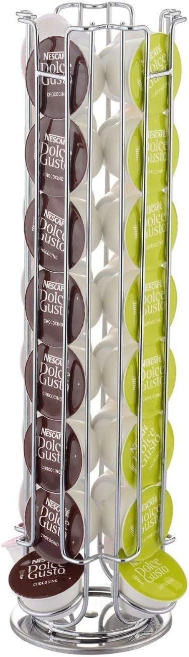 Quailitas 32 Coffee Pod Holder For Dolce Gusto Coffee Capsule Holder, Compact Design, Silver Finish…