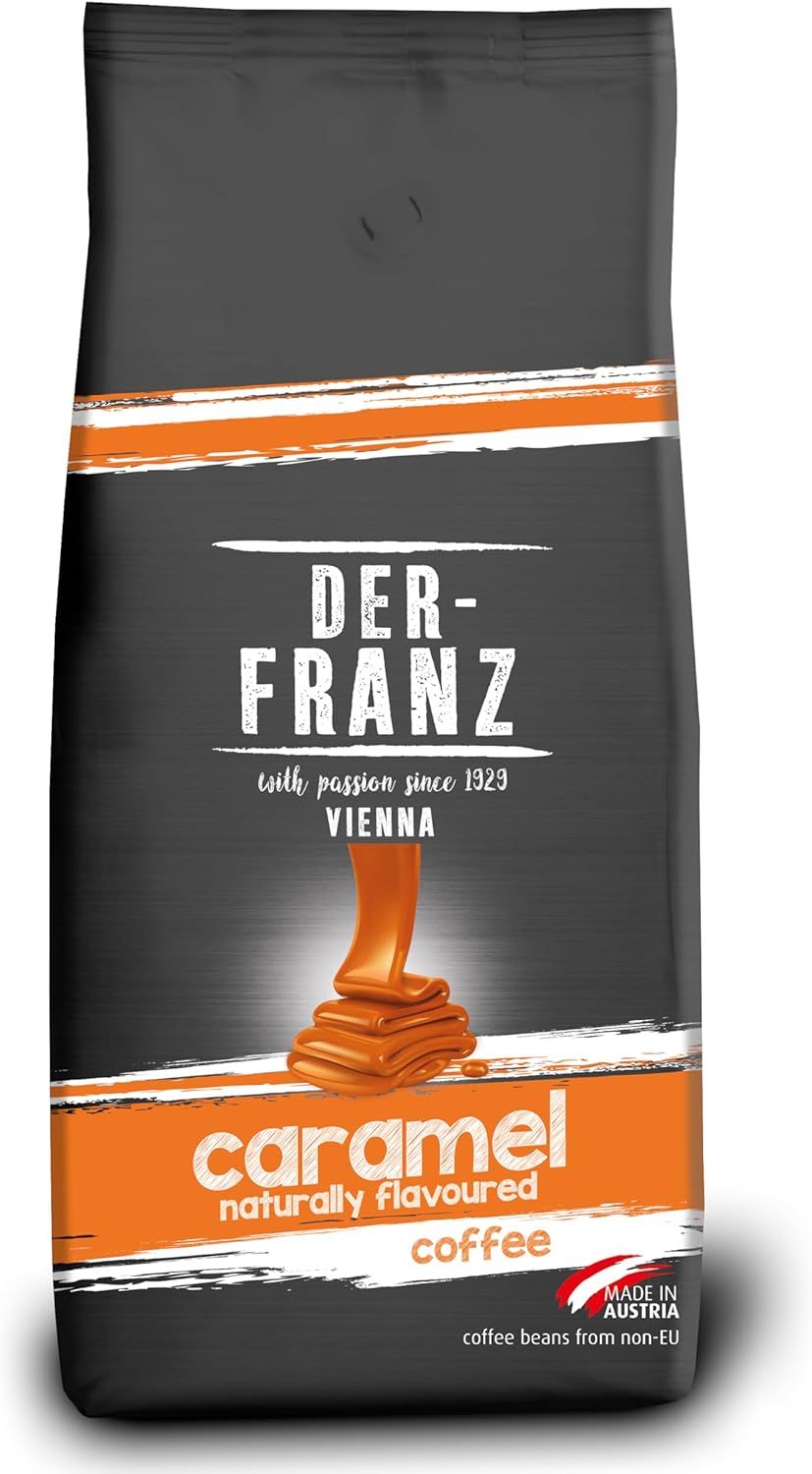 Der-Franz Coffee, flavoured with mit Caramel, Arabica and Robusta coffee beans, 1000 g