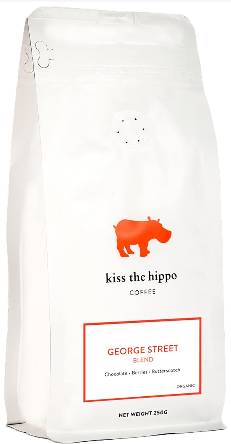 Kiss the Hippo - George Street Blend Coffee| Organic Whole Beans | Carbon-Negative | Cafetiere, Fil…