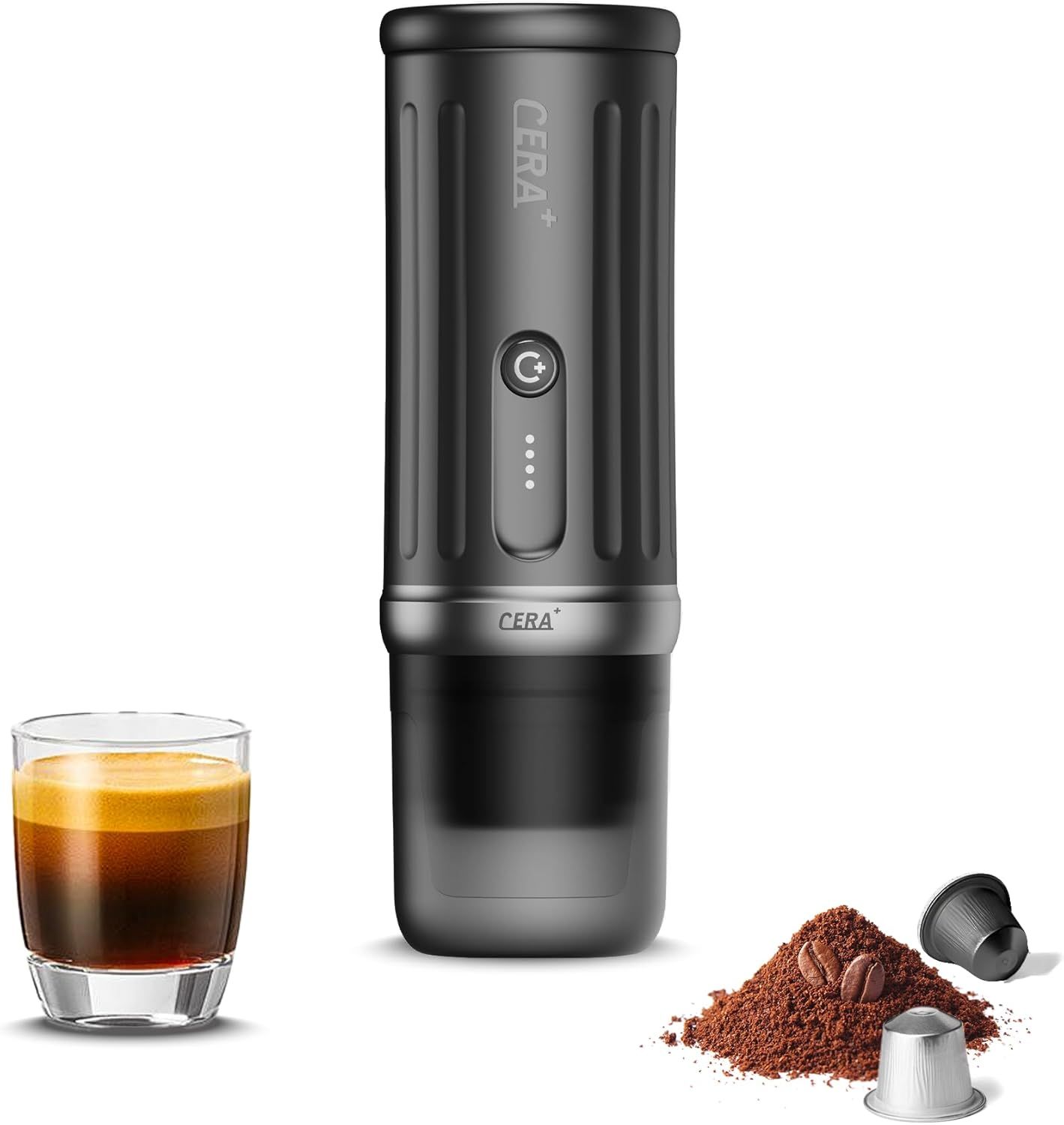 CERA+ Self-Heating Portable Espresso Machine,Up to 8 Cups per Charge &amp; 20 Bar, 3 * 4500mAh, CERApre…