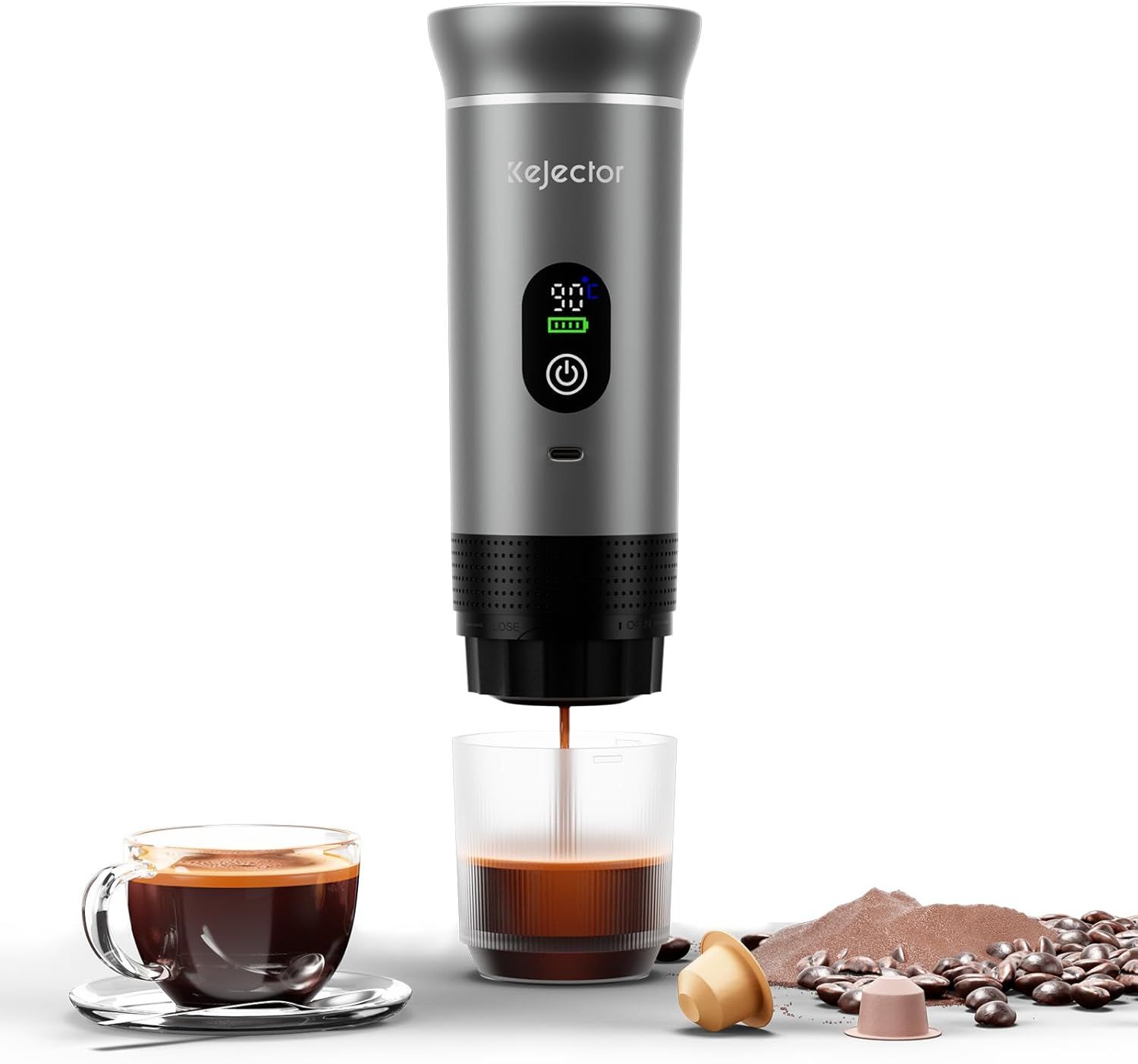 Portable Espresso Maker Coffee Machine 3-IN-1 Battery Coffee Maker 20-Bar Self-Heating Electric Esp…