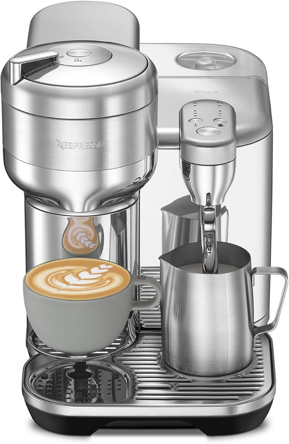 Nespresso - Vertuo Creatista Capsule Coffee Machine with Milk Frother Wand for Cappuccino, Flat Whi…
